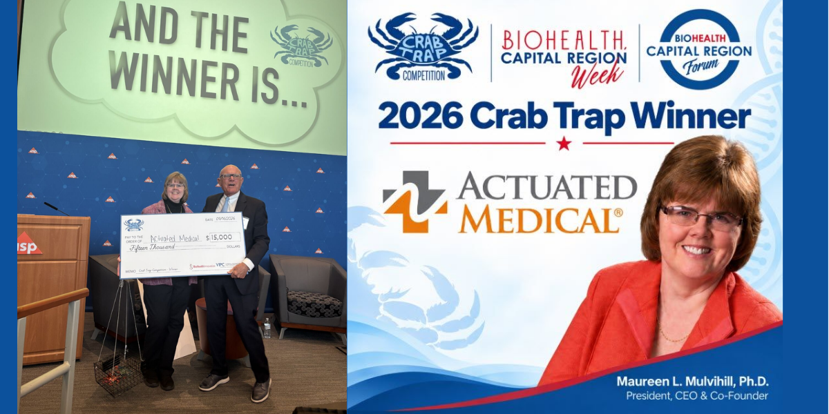 Actuated Medical Wins 2026 BioHealth Capital Region Crab Trap Competition